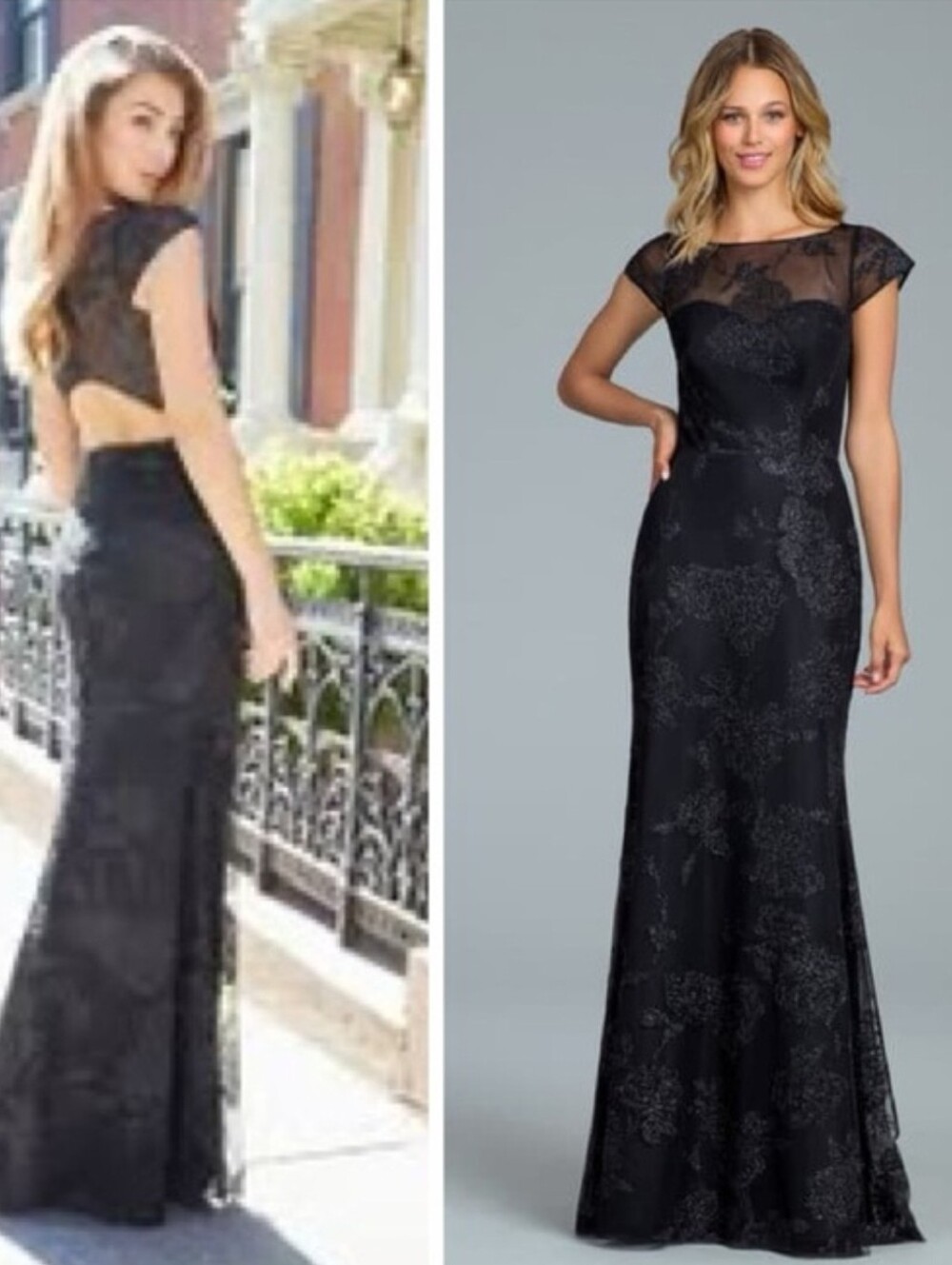 Hailey Paige NWT Black Caviar English Net Embroidered Maxi Dress Size 12 #5818